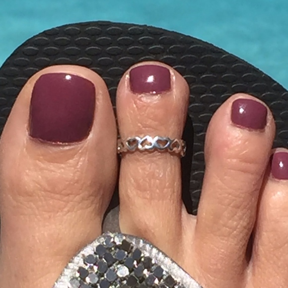 *Silver Hearts Toe Ring 925 Sterling Silver - Picture 2 of 5